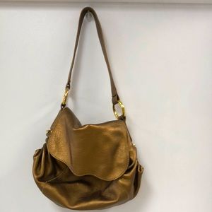 Carlos Falchi CHI Gold Leather Bag